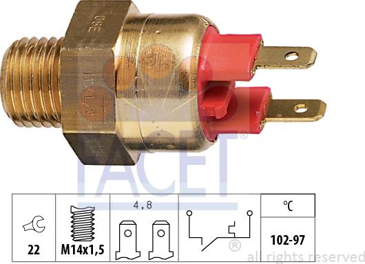FACET 7.5063 - Термовыключатель, вентилятор радиатора / кондиционера autosila-amz.com
