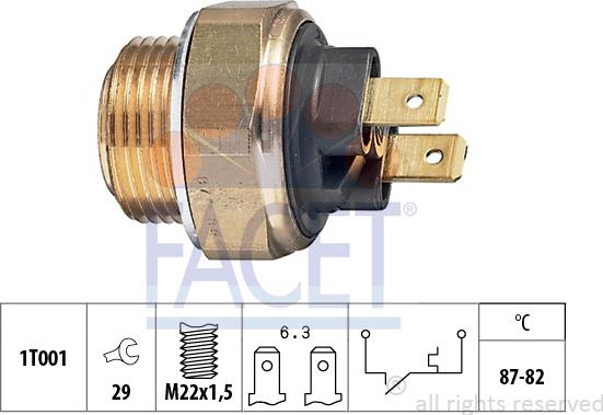 FACET 7.5017 - Термовыключатель, вентилятор радиатора / кондиционера autosila-amz.com