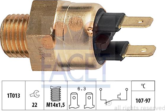 FACET 7.5141 - Термовыключатель, вентилятор радиатора / кондиционера autosila-amz.com