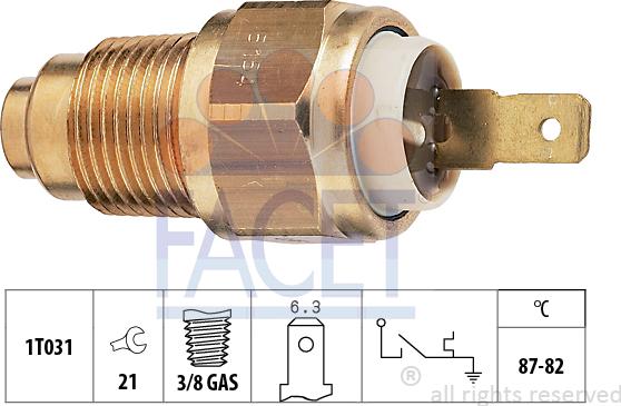FACET 7.5154 - Термовыключатель, вентилятор радиатора / кондиционера autosila-amz.com