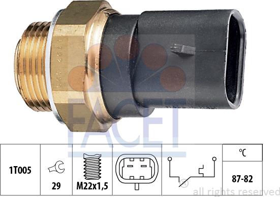 FACET 7.5102 - Термовыключатель, вентилятор радиатора / кондиционера autosila-amz.com