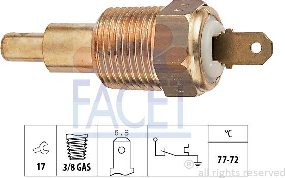 FACET 7.5269 - Термовыключатель, вентилятор радиатора / кондиционера autosila-amz.com