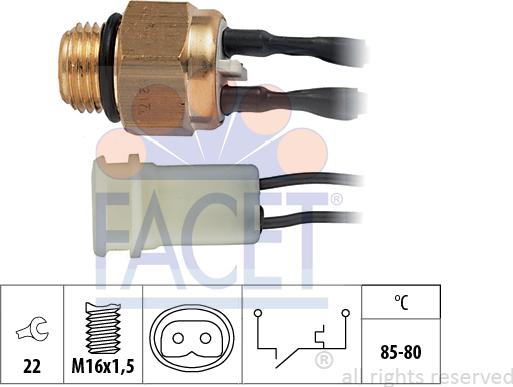 FACET 7.5217 - Термовыключатель, вентилятор радиатора / кондиционера autosila-amz.com