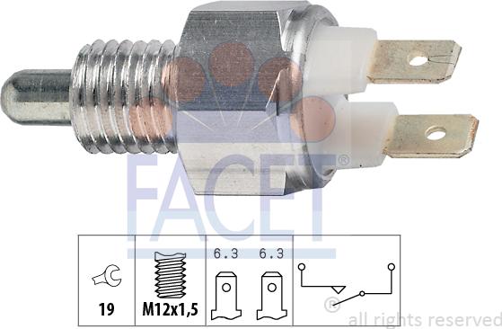 FACET 7.6029 - Датчик, переключатель, фара заднего хода autosila-amz.com