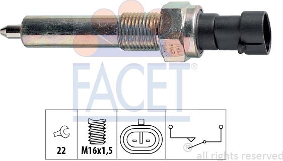 FACET 7.6143 - Датчик, переключатель, фара заднего хода autosila-amz.com