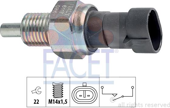 FACET 7.6117 - Датчик, переключатель, фара заднего хода autosila-amz.com