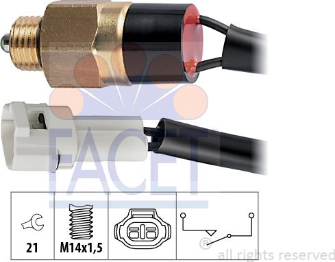 FACET 7.6120 - Датчик, переключатель, фара заднего хода autosila-amz.com