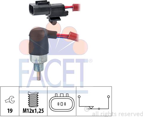 FACET 7.6176 - Датчик, переключатель, фара заднего хода autosila-amz.com