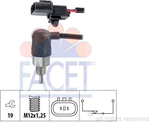 FACET 7.6240 - Датчик, переключатель, фара заднего хода autosila-amz.com