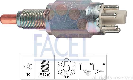 FACET 7.6243 - Датчик, переключатель, фара заднего хода autosila-amz.com