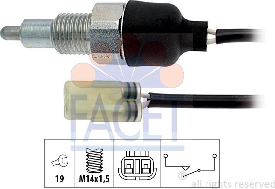 FACET 7.6255 - Датчик, переключатель, фара заднего хода autosila-amz.com