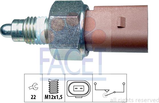 FACET 7.6266 - Датчик, переключатель, фара заднего хода autosila-amz.com