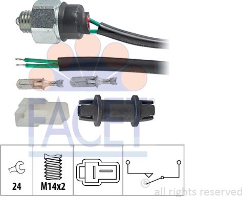 FACET 7.6225 - Датчик, переключатель, фара заднего хода autosila-amz.com