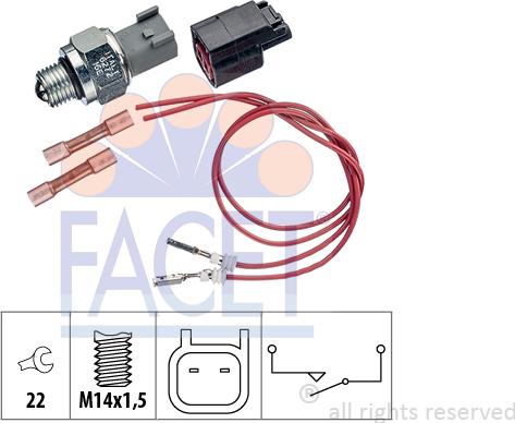 FACET 7.6274K - Датчик, переключатель, фара заднего хода autosila-amz.com