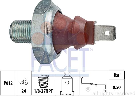 FACET 7.0047 - Датчик, давление масла autosila-amz.com