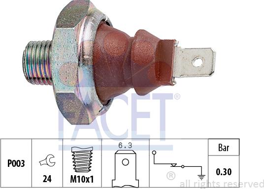 FACET 7.0007 - Датчик, давление масла autosila-amz.com