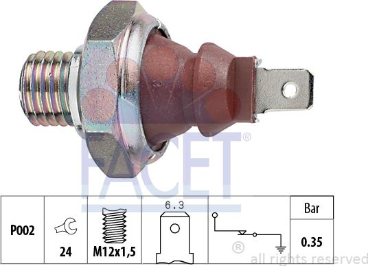 FACET 7.0026 - Датчик, давление масла autosila-amz.com