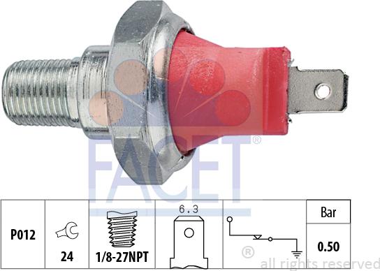 FACET 7.0027 - Датчик, давление масла autosila-amz.com