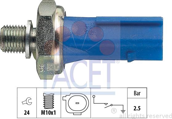 FACET 7.0192 - Датчик, давление масла autosila-amz.com