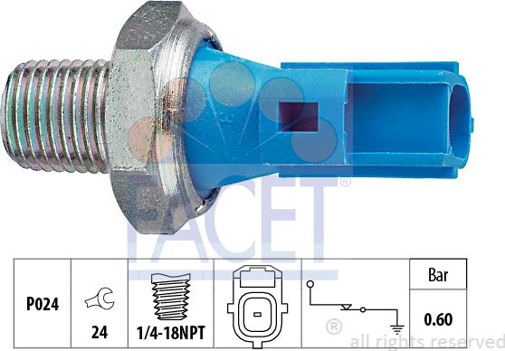 FACET 7.0147 - Датчик, давление масла autosila-amz.com