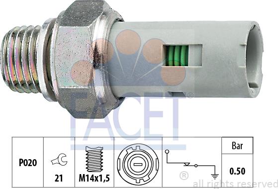 FACET 7.0151 - Датчик, давление масла autosila-amz.com