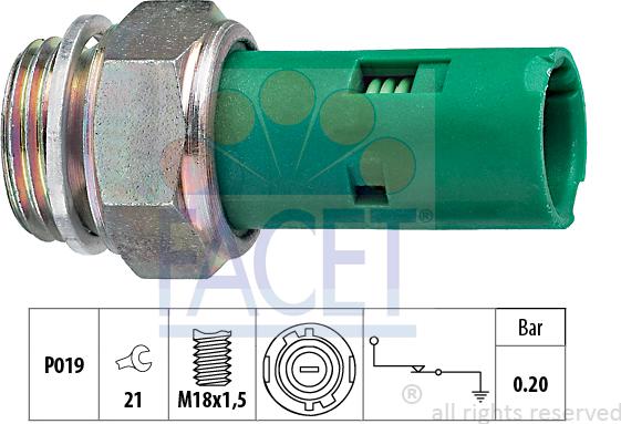 FACET 7.0110 - Датчик, давление масла autosila-amz.com