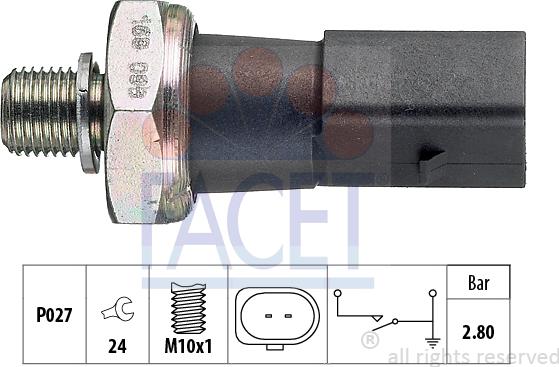 FACET 7.0185 - Датчик, давление масла autosila-amz.com