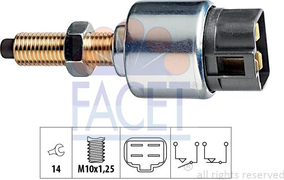 FACET 7.1044 - 1.810.125 Выключатель фонаря сигнала торм. Honda/KIA/Mitsubishi/Opel autosila-amz.com
