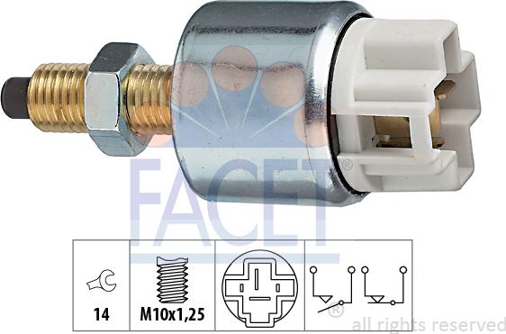 FACET 7.1053 - Выключатель фонаря сигнала торможения autosila-amz.com