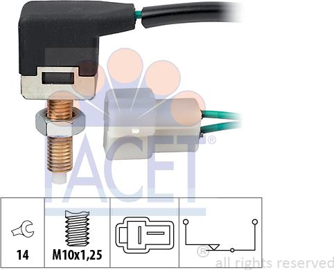 FACET 7.1057 - Выключатель фонаря сигнала торможения autosila-amz.com