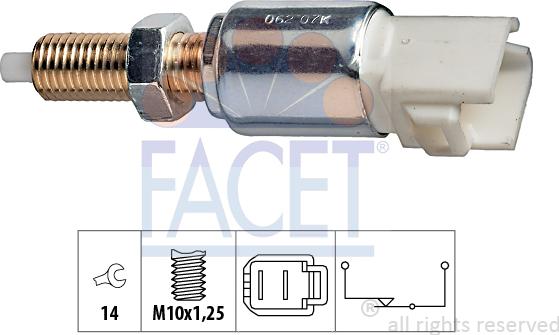 FACET 7.1062 - Выключатель фонаря сигнала торможения autosila-amz.com