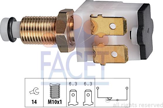 FACET 7.1009 - Выключатель фонаря сигнала торможения autosila-amz.com