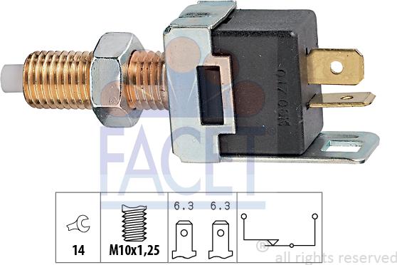 FACET 7.1017 - Выключатель фонаря сигнала торможения autosila-amz.com