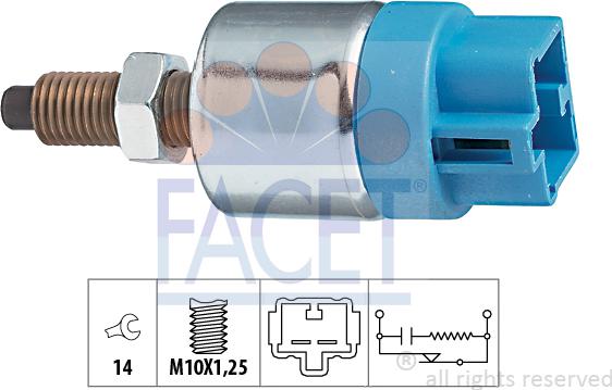 FACET 7.1089 - Выключатель фонаря сигнала торможения autosila-amz.com