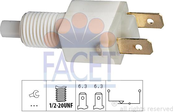 FACET 7.1034 - Выключатель фонаря сигнала торможения autosila-amz.com