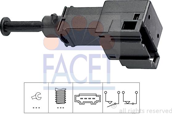 FACET 7.1151 - Выключатель фонаря сигнала торм.VW 98- (черный) autosila-amz.com