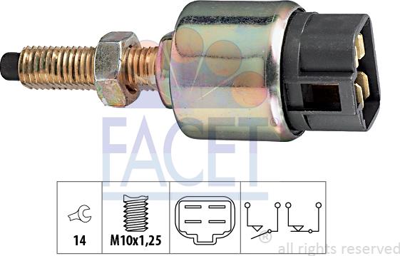 FACET 7.1125 - Выключатель фонаря сигнала торможения autosila-amz.com