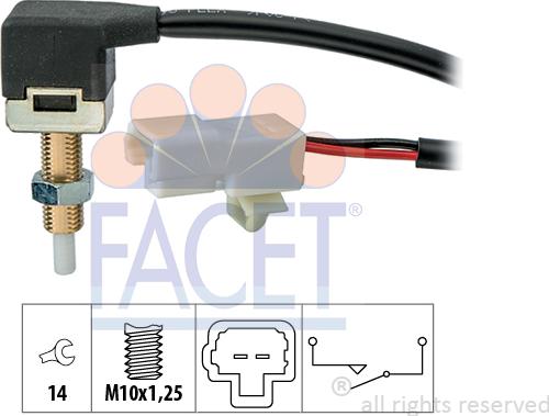 FACET 7.1302 - Выключатель, привод сцепления (Tempomat) autosila-amz.com