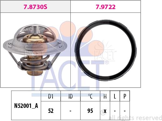 FACET 7.8946 - Термостат охлаждающей жидкости / корпус autosila-amz.com