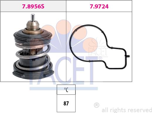 FACET 7.8956 - Термостат охлаждающей жидкости / корпус autosila-amz.com