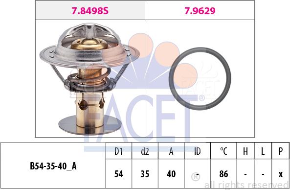 FACET 7.8498 - Термостат охлаждающей жидкости / корпус autosila-amz.com
