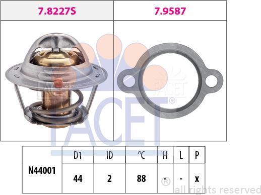 FACET 7.8409 - Термостат охлаждающей жидкости / корпус autosila-amz.com