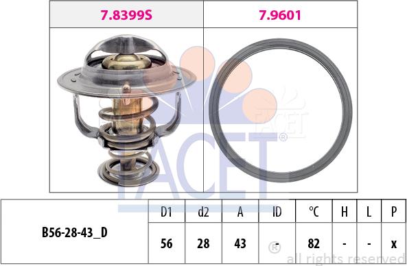 FACET 7.8404 - Термостат охлаждающей жидкости / корпус autosila-amz.com