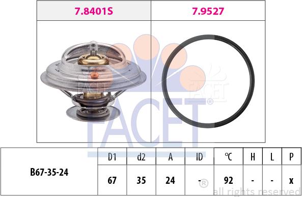 FACET 7.8401 - Термостат охлаждающей жидкости / корпус autosila-amz.com
