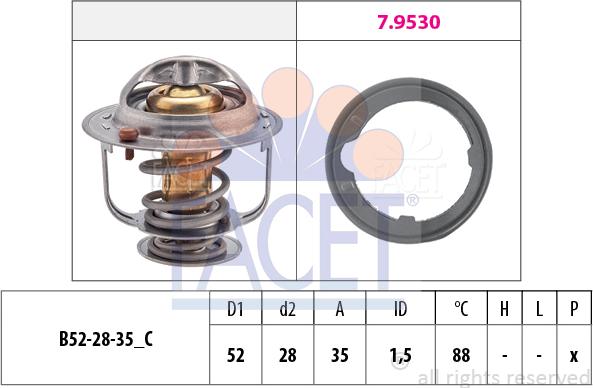 FACET 7.8489 - Термостат охлаждающей жидкости / корпус autosila-amz.com