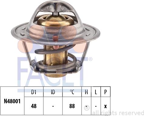 FACET 7.8480S - Термостат охлаждающей жидкости / корпус autosila-amz.com