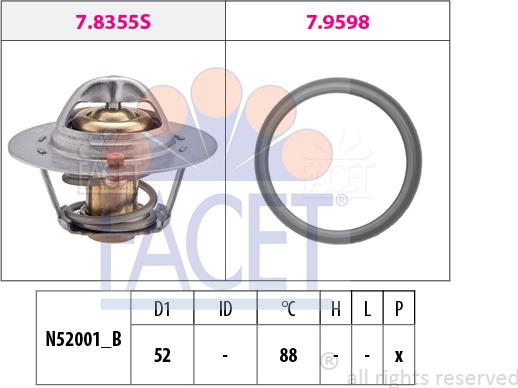 FACET 7.8487 - Термостат охлаждающей жидкости / корпус autosila-amz.com