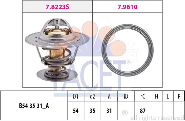 FACET 7.8435 - Термостат охлаждающей жидкости / корпус autosila-amz.com
