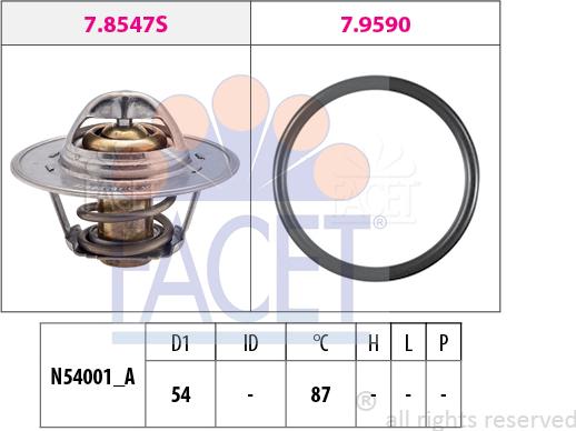 FACET 7.8547 - Термостат охлаждающей жидкости / корпус autosila-amz.com