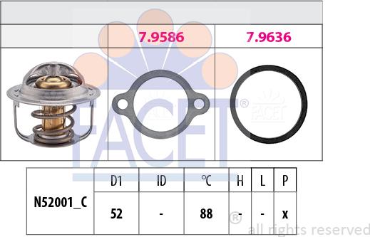 FACET 7.8514 - Термостат охлаждающей жидкости / корпус autosila-amz.com